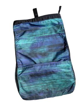 Lululemon Striped Multi-Pocket Toiletry Travel Organizer Bag Teal Blue